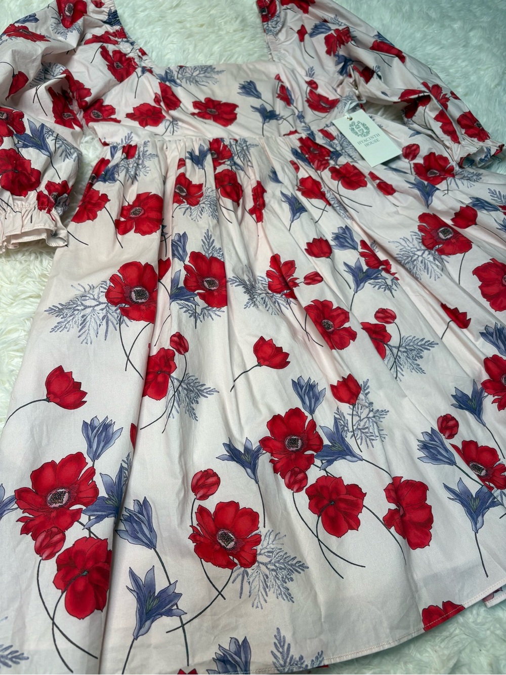 Tuckernuck Hyacinth House Pink Floral Square Neck Veronica Dress, NWT size XS - Picture 6 of 11
